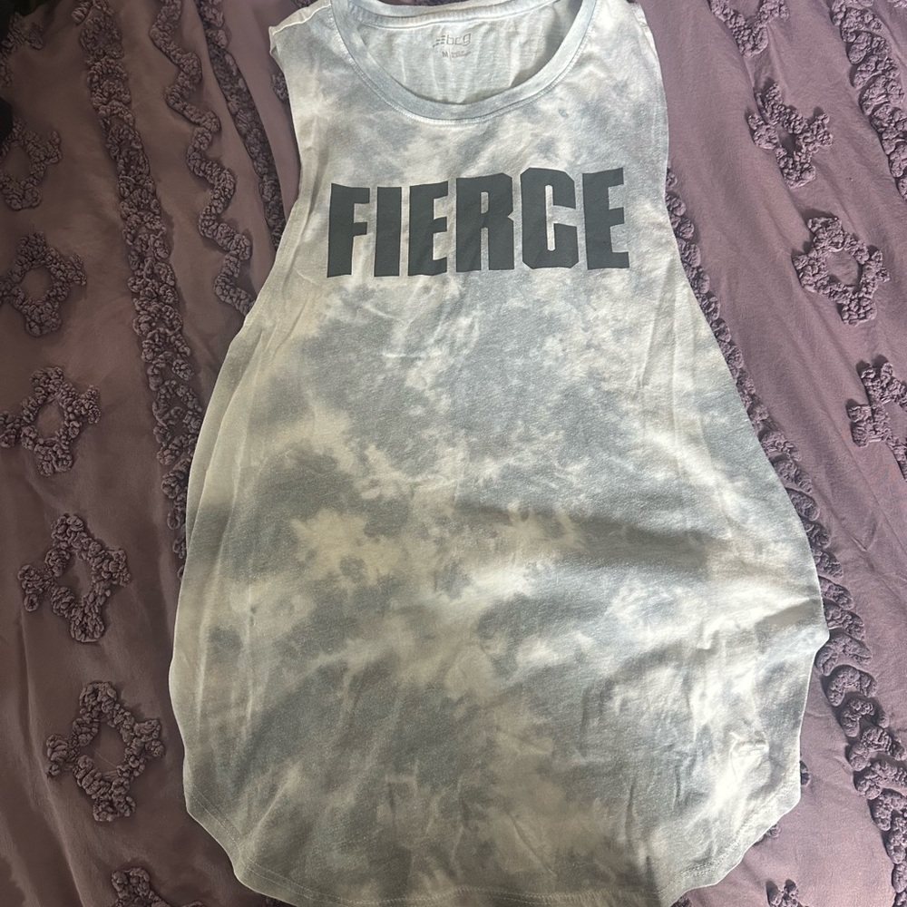 NWOT Gray Sleeveless 'Fierce' Tank Top